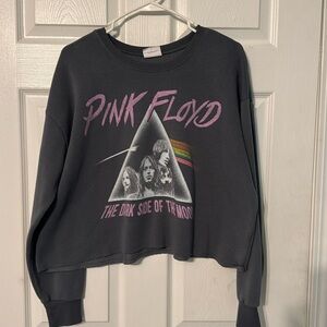 women’s small cropped pink floyd hoodie